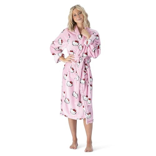 Northwest Hello Kitty Womens Silk Touch Lounge Robe, Large/X-Large, Cute All Over | Amazon (US)