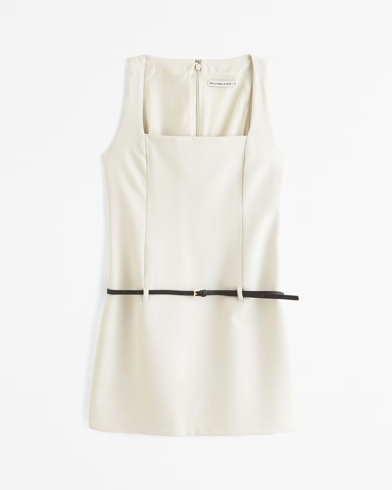 Squareneck Belted Mini Dress | Abercrombie & Fitch (US)