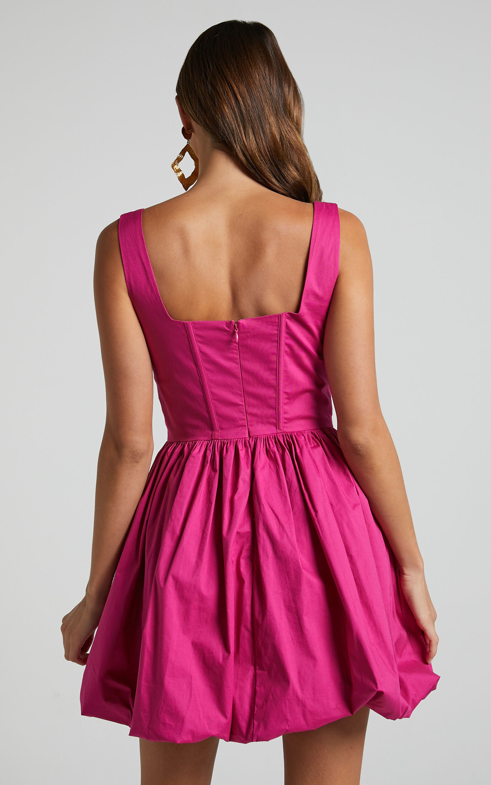 Brianda Mini Dress - Corset Bodice Bubble Hem Dress in Berry | Showpo (US, UK & Europe)