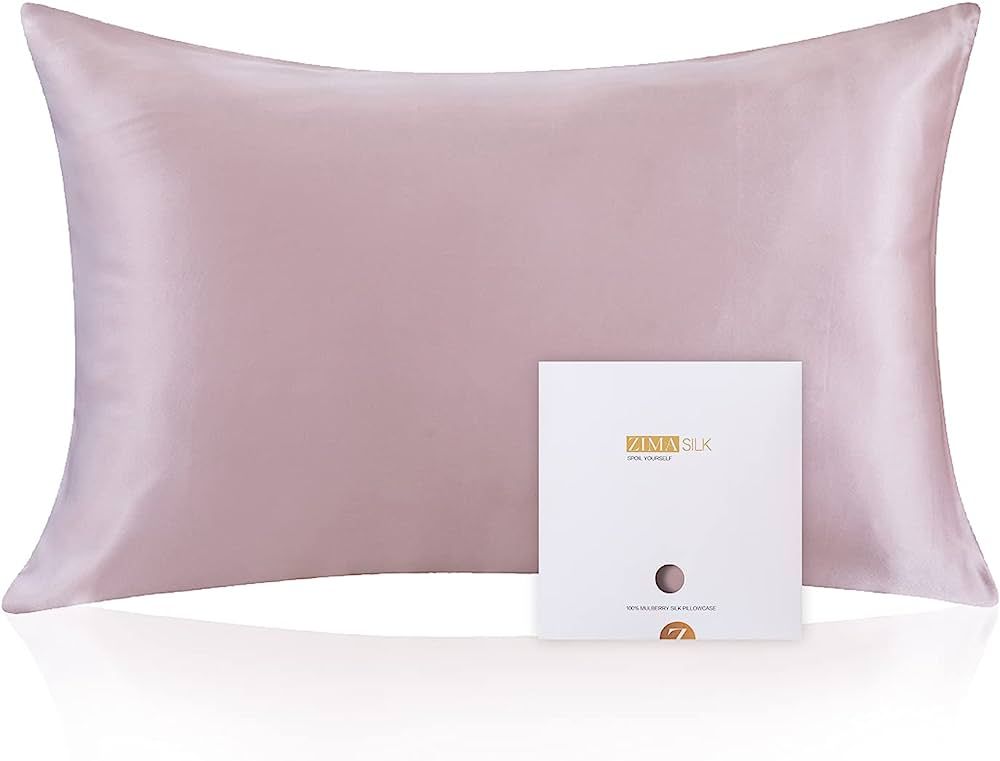 ZIMASILK 100% Mulberry Silk Pillowcase for Hair and Skin Health,Soft and Smooth,Both Sides Premiu... | Amazon (US)