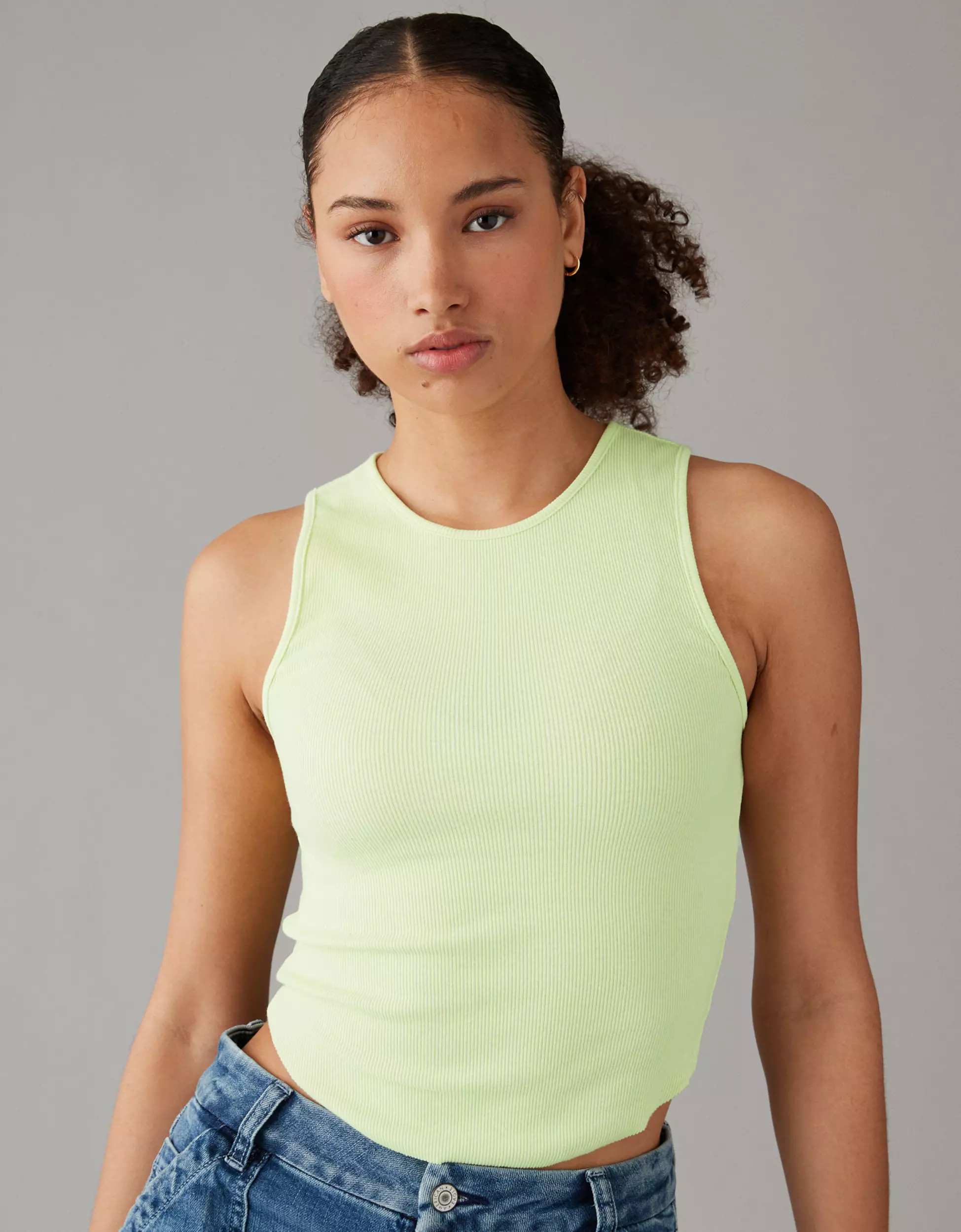 AE High Neck Daily Fave Tank Top | American Eagle Outfitters (US & CA)