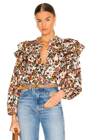 Floral Ruffle Blouse
                    
                    Something Navy | Revolve Clothing (Global)