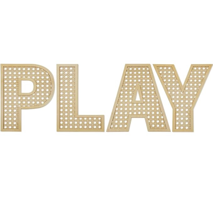 Playroom Decor Rattan Letters Set 12 x 15 Boho Wall Signs for Bedroom Large Wooden Rattan Letters... | Amazon (US)