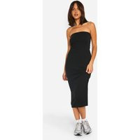 Womens Basic Rib Bandeau Midaxi Dress - Black - 14 | NastyGal UK
