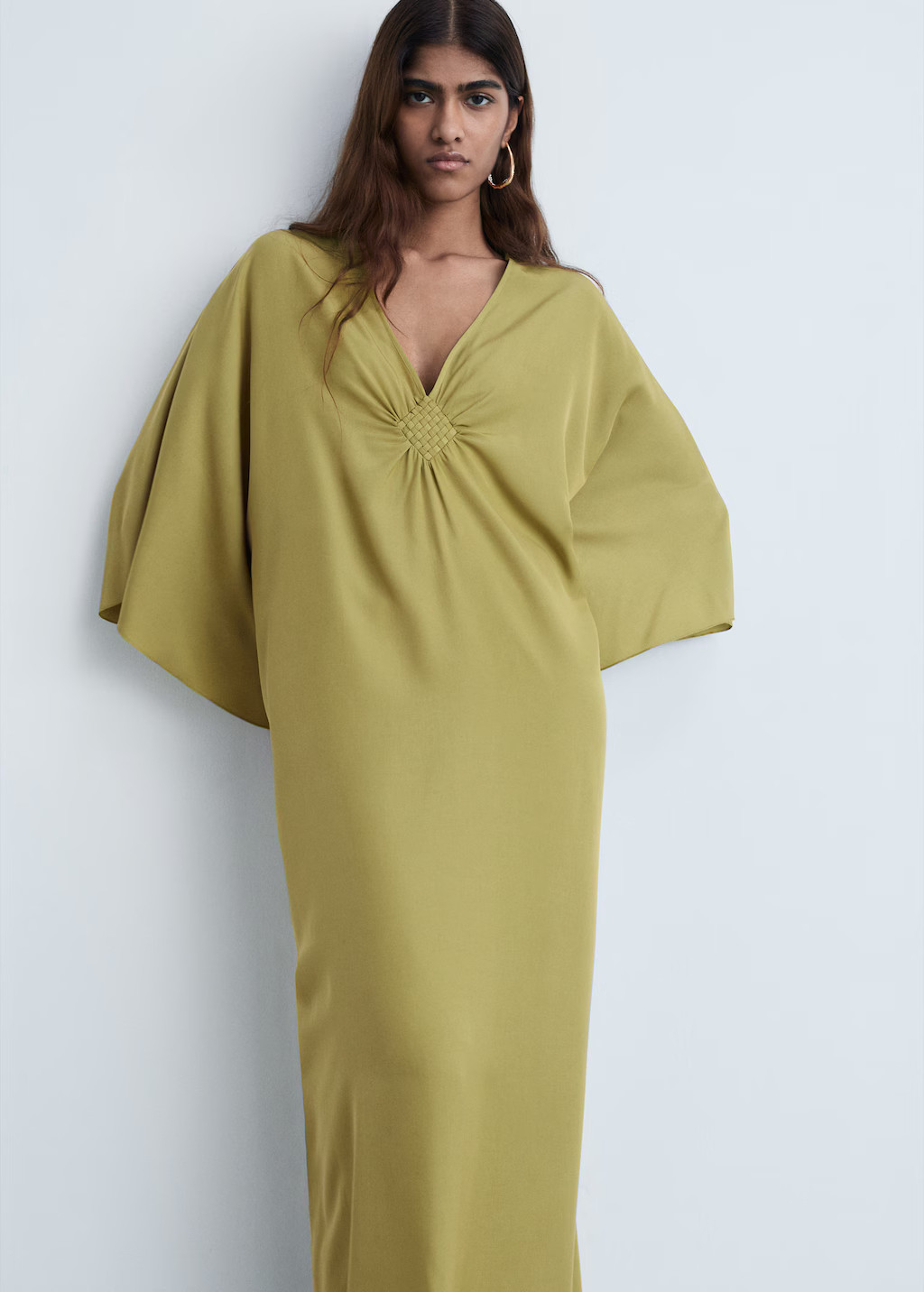 Flared-sleeve satin dress - Women | MANGO USA | Mango (US/MX/AU)
