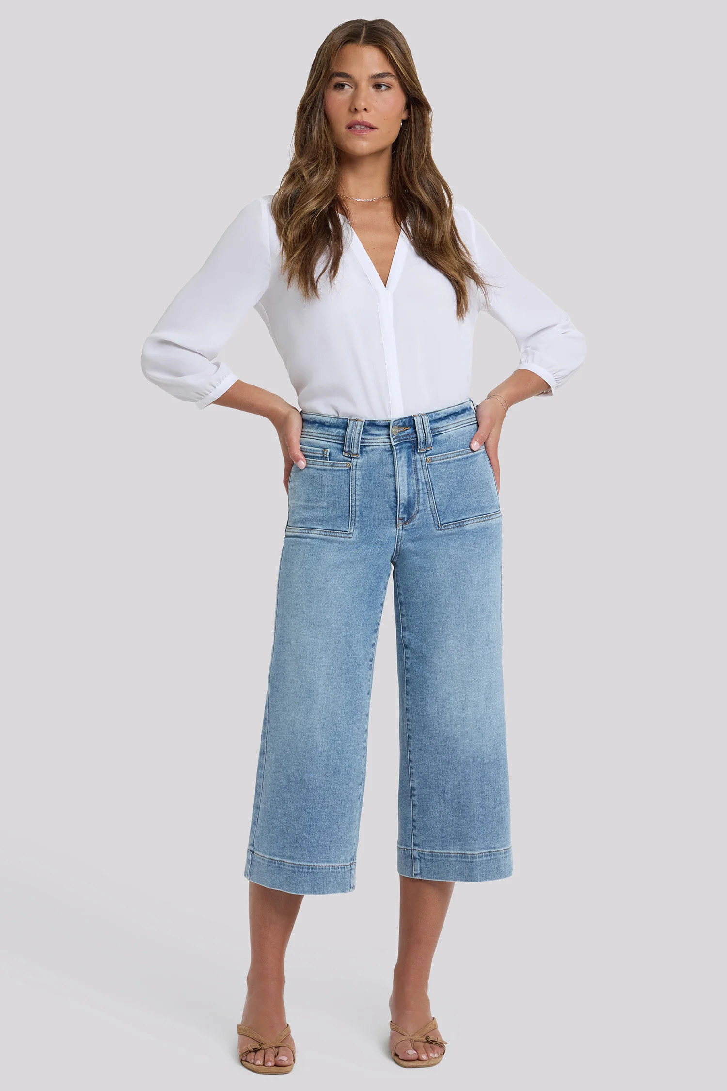 Brigitte Wide Leg Capri Jeans In Petite | NYDJ