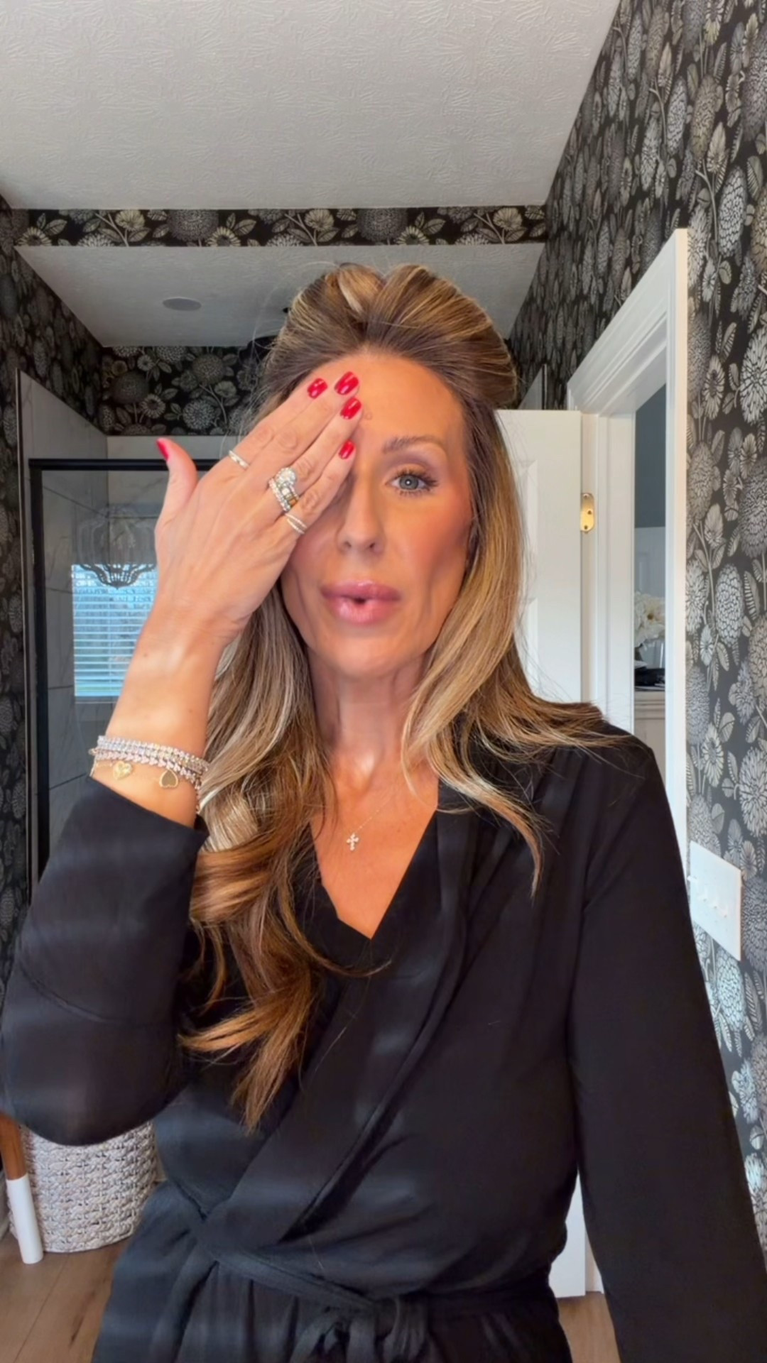 Eyeshadow sticks: wild rose and dark cacao
Brown mascara 
Taupe or med brown brows 
Over 40 eye makeup 

#LTKBeauty #LTKOver40 #LTKmomlife