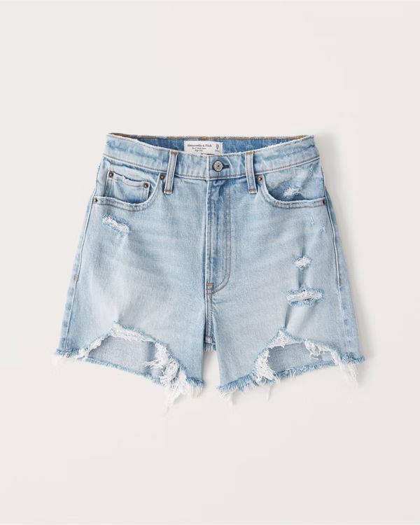 Women's High Rise 4 Inch Mom Shorts | Women's New Arrivals | Abercrombie.com | Abercrombie & Fitch (US)