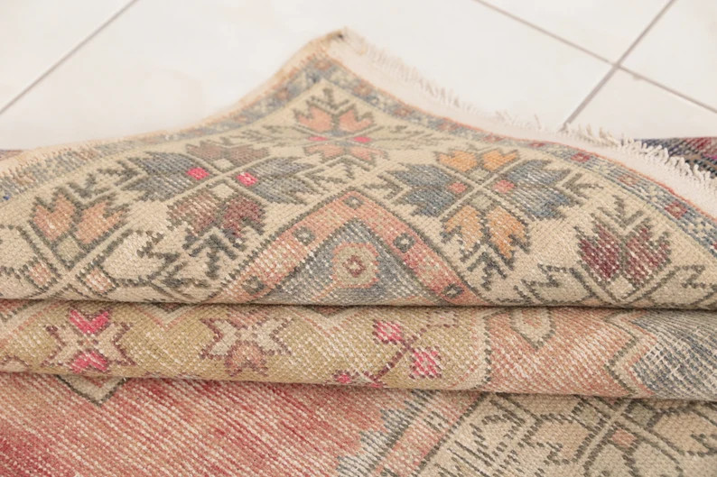 Low Pile Rug, Wool Jute Rug, Aesthetic Rug, Foyer Rug, Turkish Oushak Rug, Vintage Rug, Faded Rug... | Etsy (US)