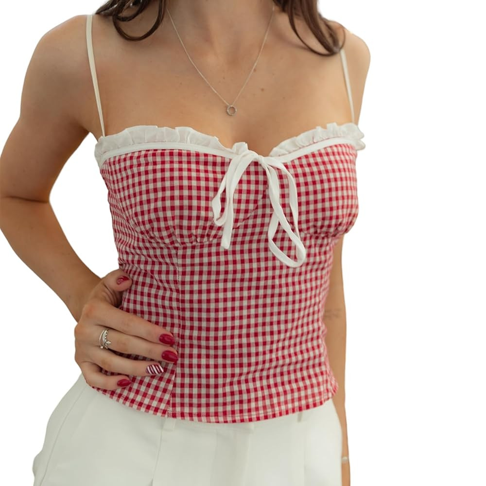 Women's Camisole Tank Tops Summer Y2k Going Out Print Spaghetti Strap Cami Tank Top | Amazon (US)