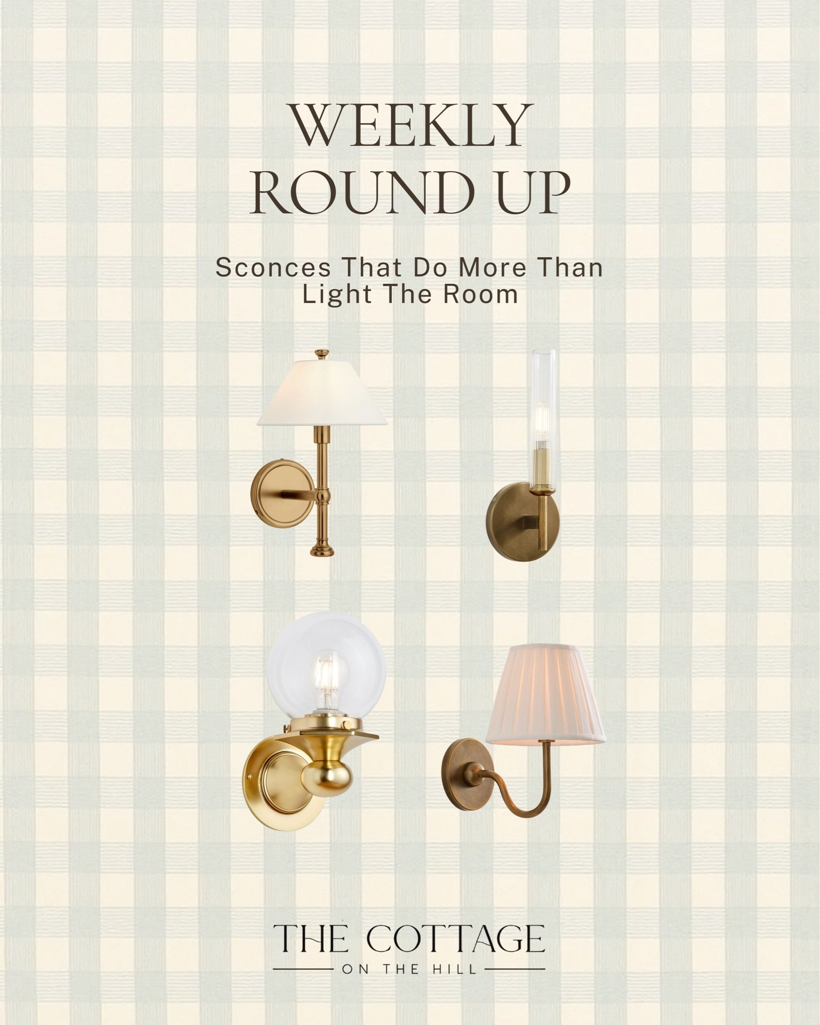 A good sconce does as much for a room as any piece of furniture ✨ 

A classic brass mini lamp, a slim candle sconce, a globe with an exposed bulb, and a pleated shade on an antique arm: four styles that add warmth, character, and the layered lighting every room needs. 

All linked here 🤍 

#LTKhome