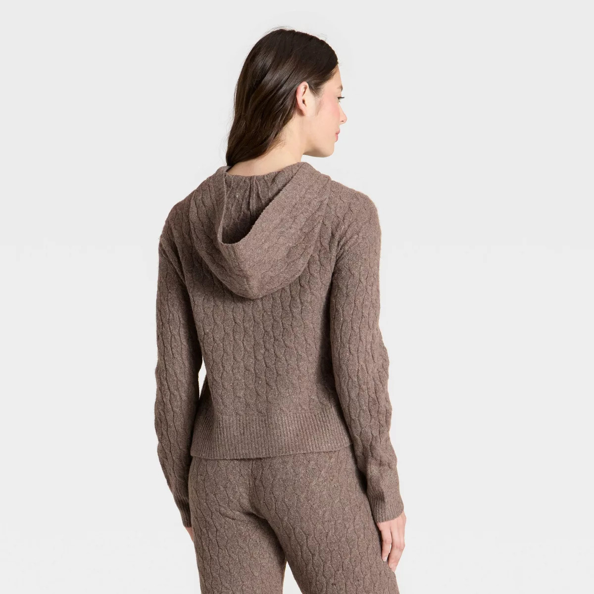 Women's Cashfeel Cable Knit Hooded Pullover Sweater - Auden™ | Target