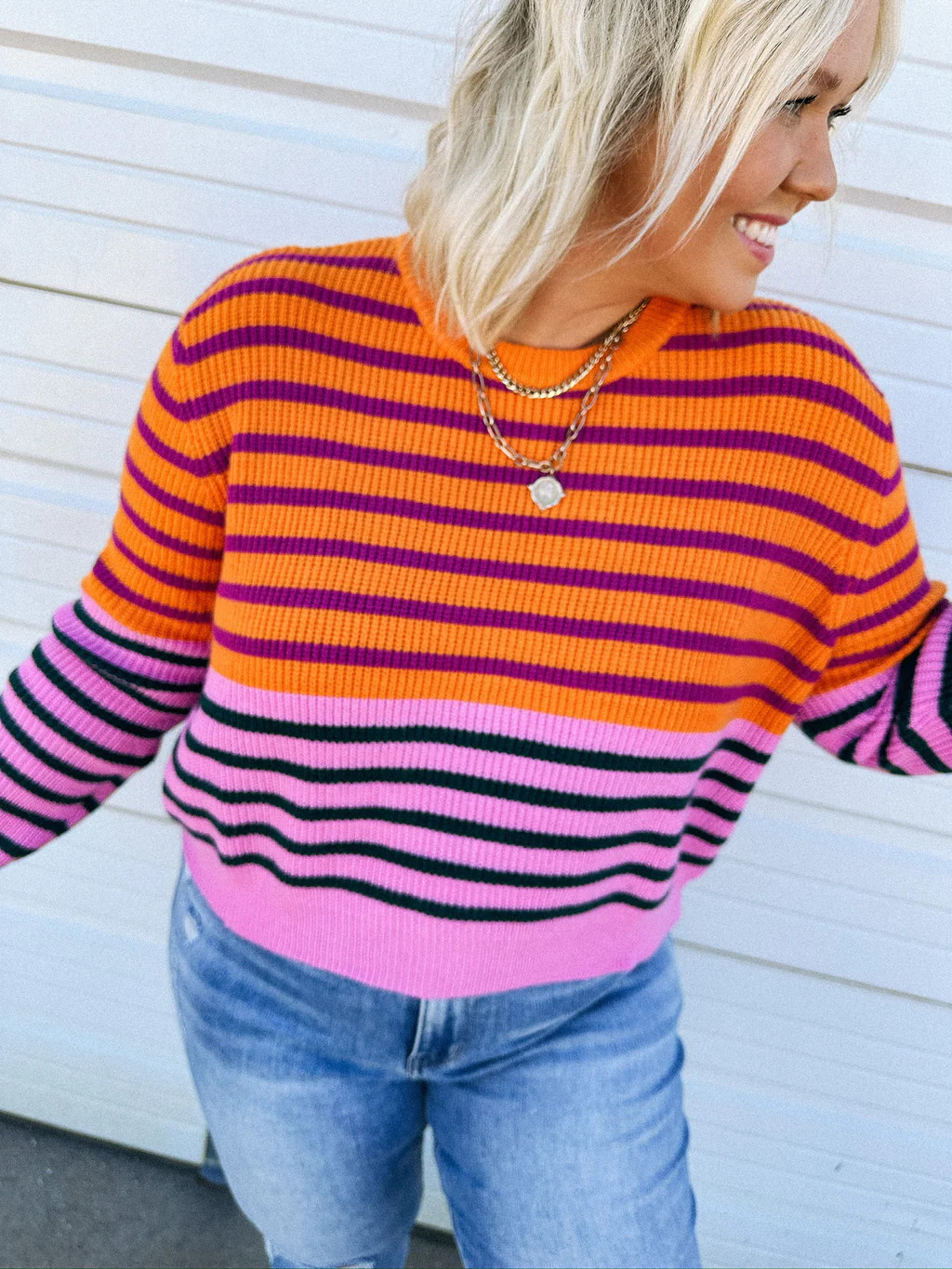 mind over matter striped sweater | Etta & East