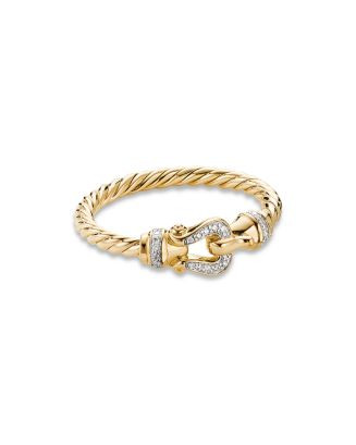 Petite Buckle Ring in 18K Yellow Gold with Diamonds | Bloomingdale's (US)