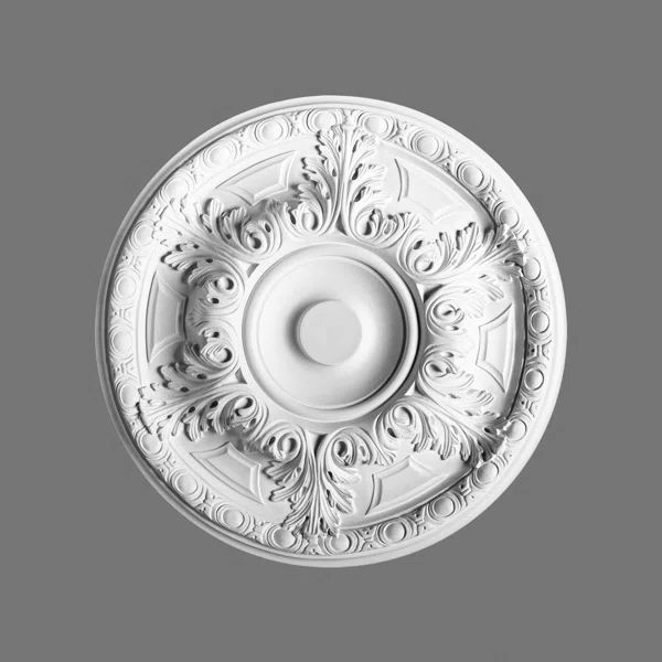 19-1/4 in x 19-1/4 in x 1-7/8 in Foliage and Flowers Primed White Polyurethane Ceiling Medallion | Wayfair North America