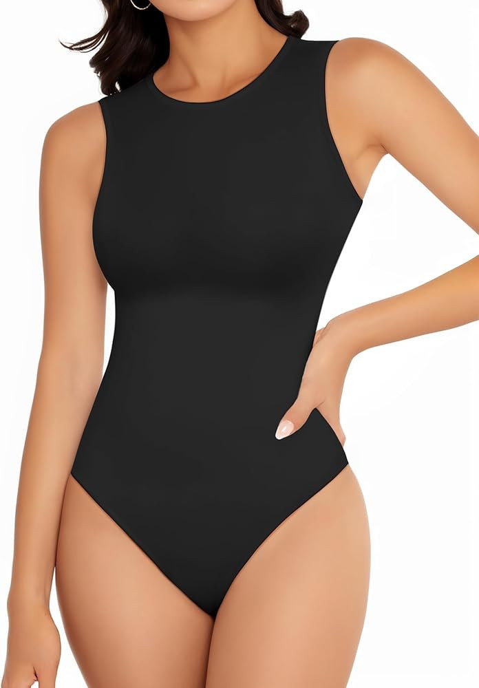 YOGINGO Women's Crew Neck Sleeveless Bodysuits Racerback Halter Tank Top Body Suits for Womens Se... | Amazon (US)