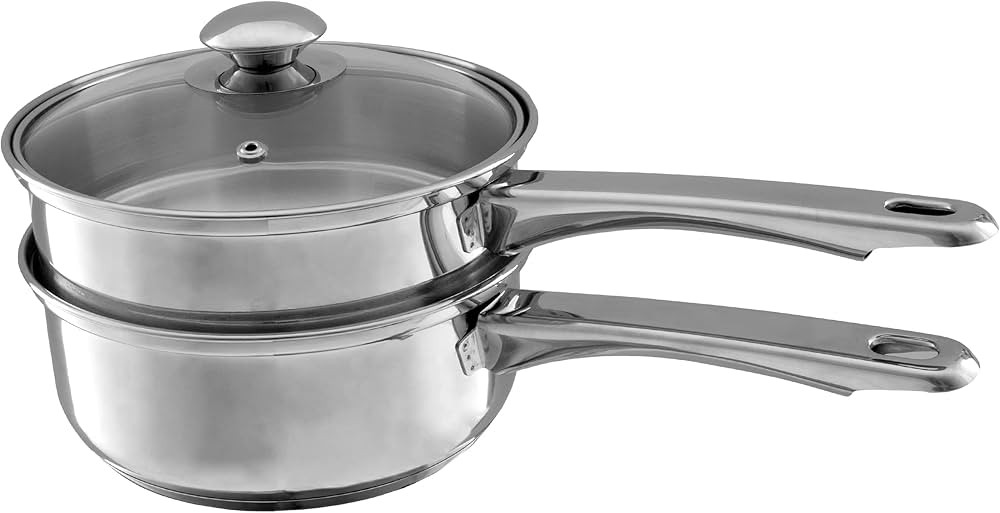 6 Cup Double Boiler Pot Set – 1.5 Quart Stainless-Steel Saucepan 2-in-1 with Vented Glass Lid ... | Amazon (US)
