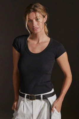 Pilcro Slim Scoop-Neck Tee | Anthropologie (US)
