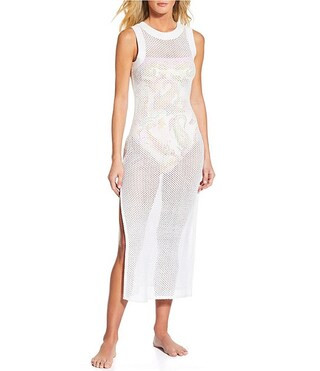 Gianni Bini Crochet Low Back Maxi Dress Swim Cover-Up | Dillard's | Dillard's