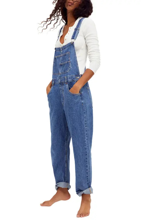 Free People We the Free Ziggy Denim Overalls in Sapphire Blue at Nordstrom, Size X-Large | Nordstrom