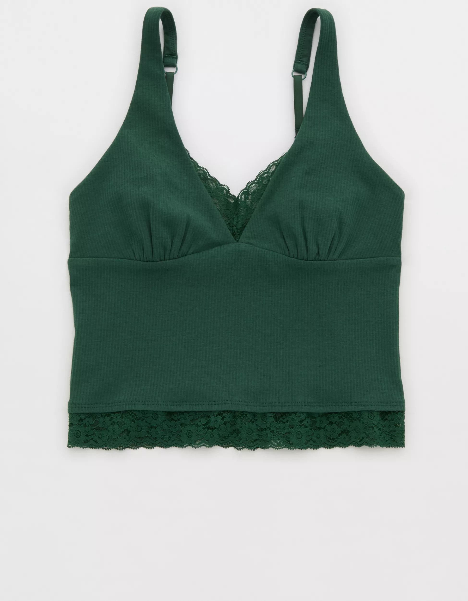 Superchill Cotton Rib Vintage Lace Tank Top | Aerie