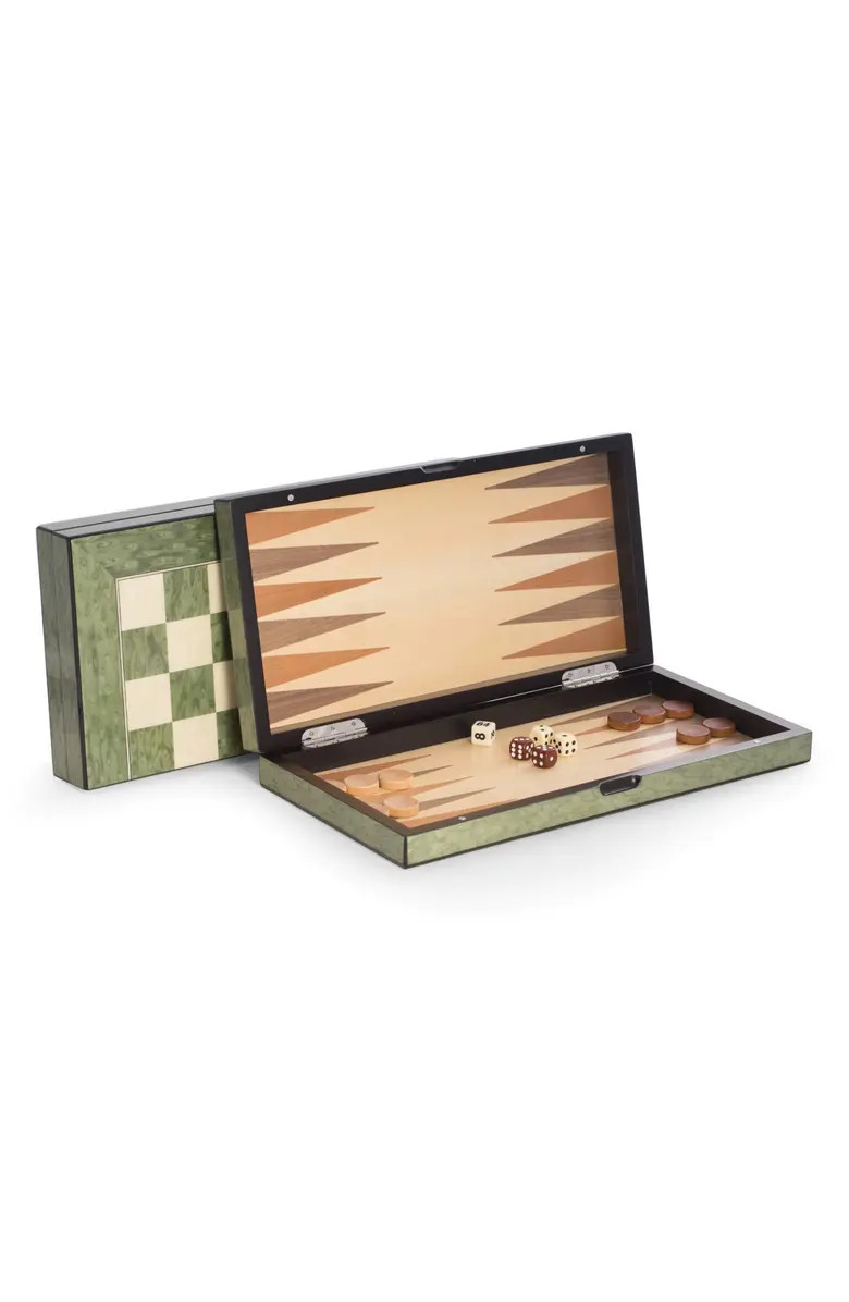 BEY BERK Bey-Berk Chess, Checkers & Backgammon Green Multi-Game Set | Nordstrom | Nordstrom