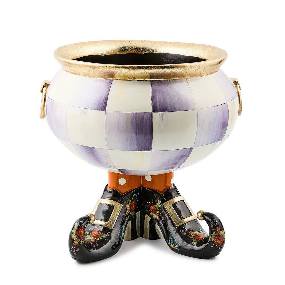 Halloween Fergal Violet Check Cauldron | MacKenzie-Childs