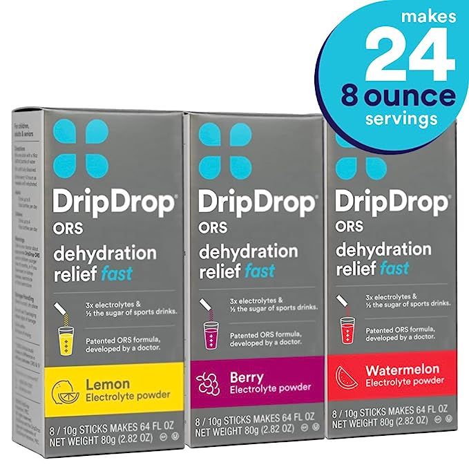 DripDrop ORS – Patented Electrolyte Powder for Dehydration Relief Fast - For Workout, Hangover,... | Amazon (US)
