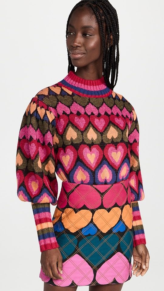 FARM Rio Full of Hearts Jacquard Sweater | SHOPBOP | Shopbop