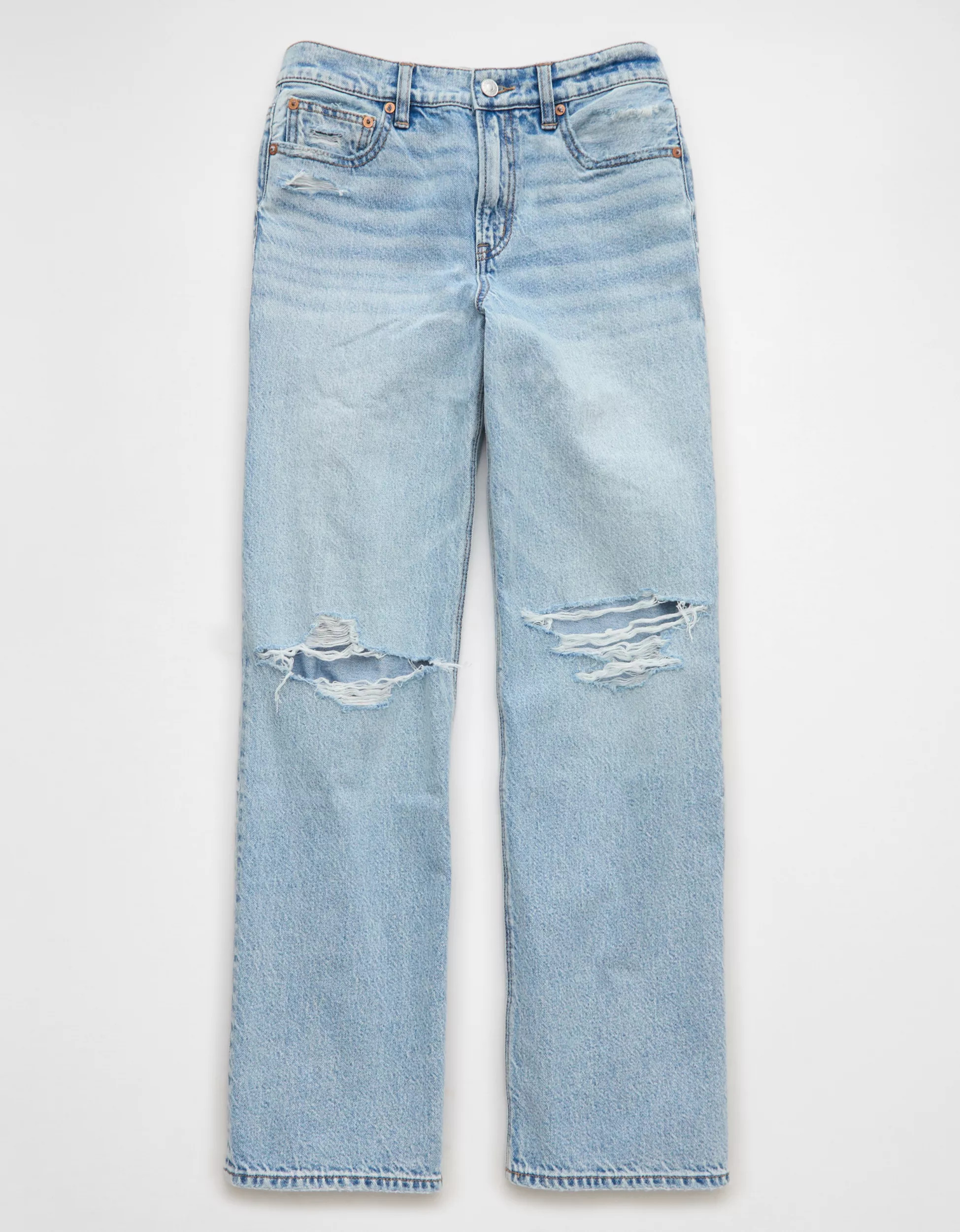 AE Strigid Ripped High-Waisted Stovepipe Jean | American Eagle Outfitters (US & CA)