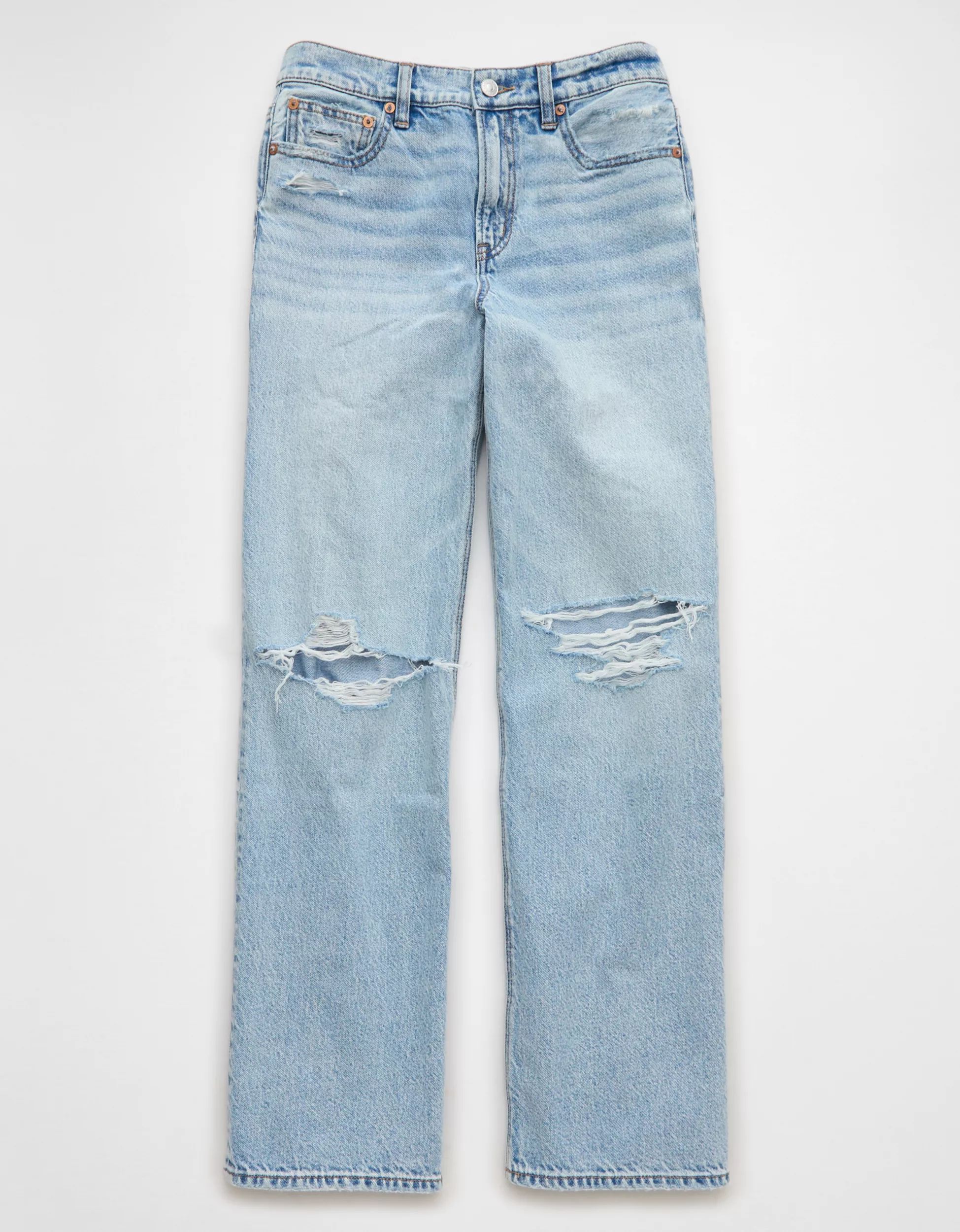 AE Strigid High-Waisted Stovepipe Ripped Jean | American Eagle Outfitters (US & CA)