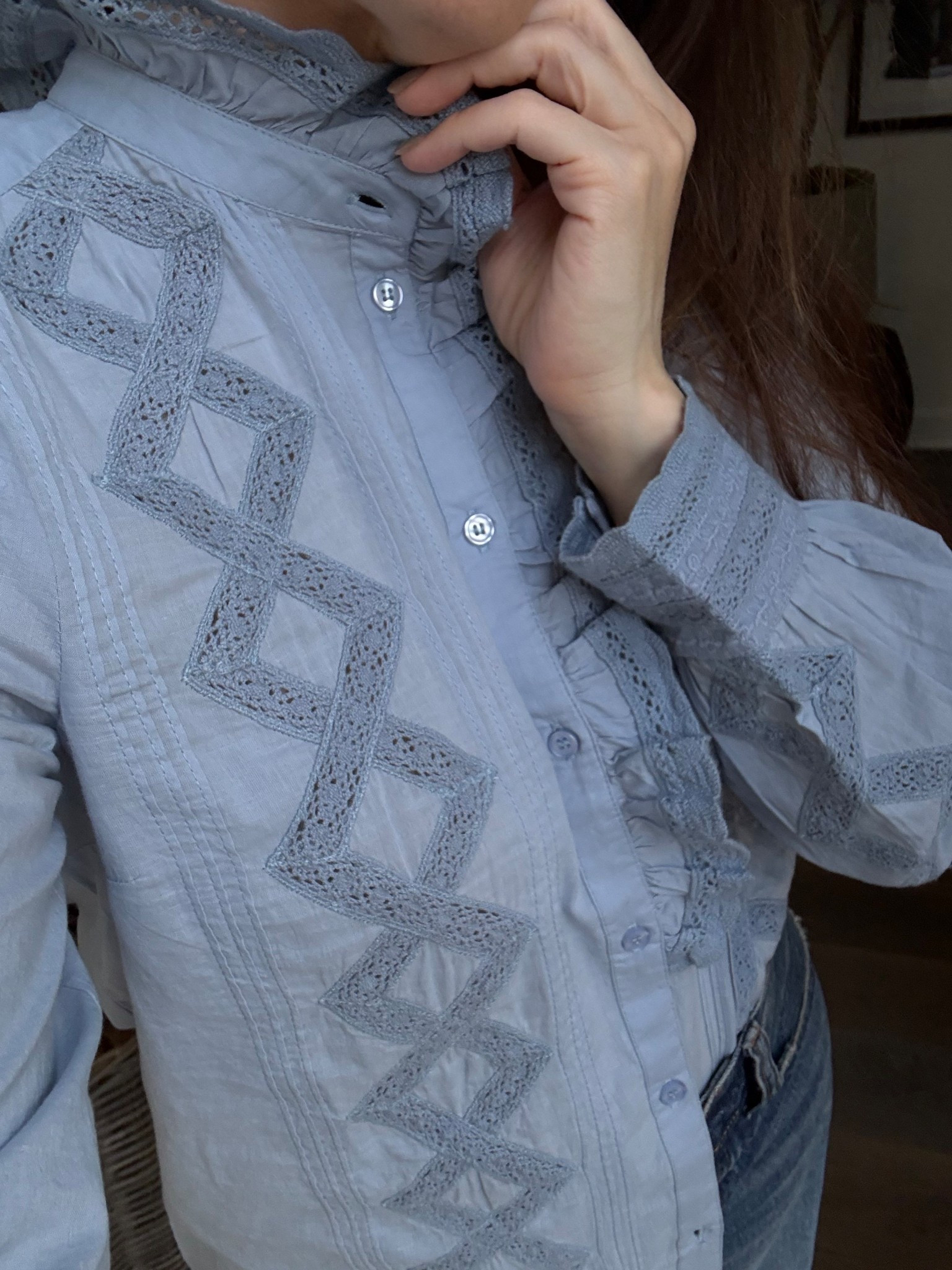 In absolute awe of this beautiful blouse. I guess I’m entering my blue era! 

#LTKmomlife #LTKdayinmylife #LTKootd