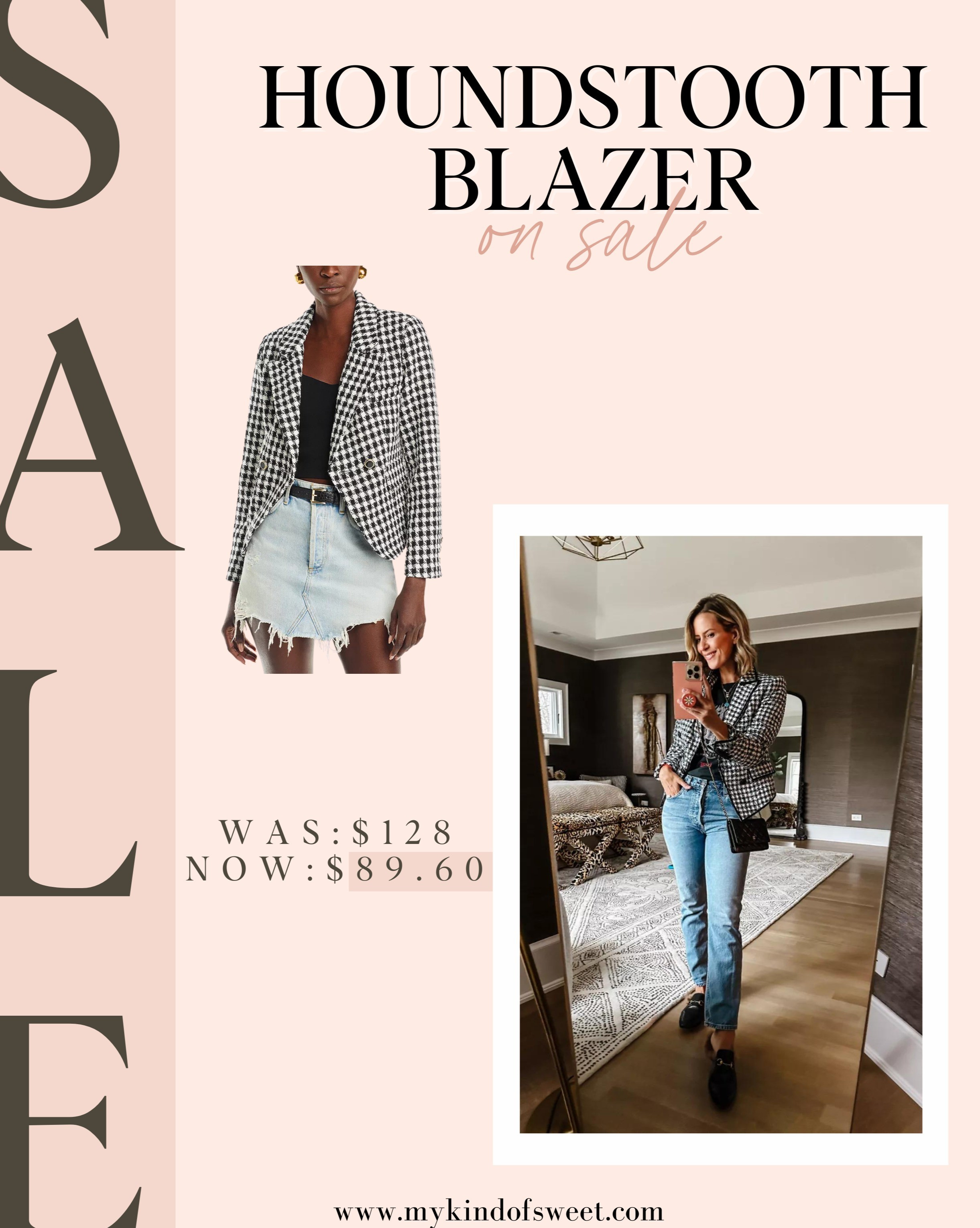 My favorites houndstooth blazer is on sale right now. This is such a statement piece you can dress up or down. 

#LTKfindsunder100 #LTKstyletip #LTKsalealert