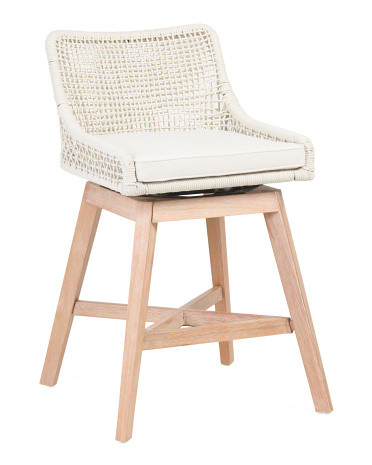Swivel Rope Crossweave Counter Stool With Cushion | Chairs & Seating | Marshalls | Marshalls