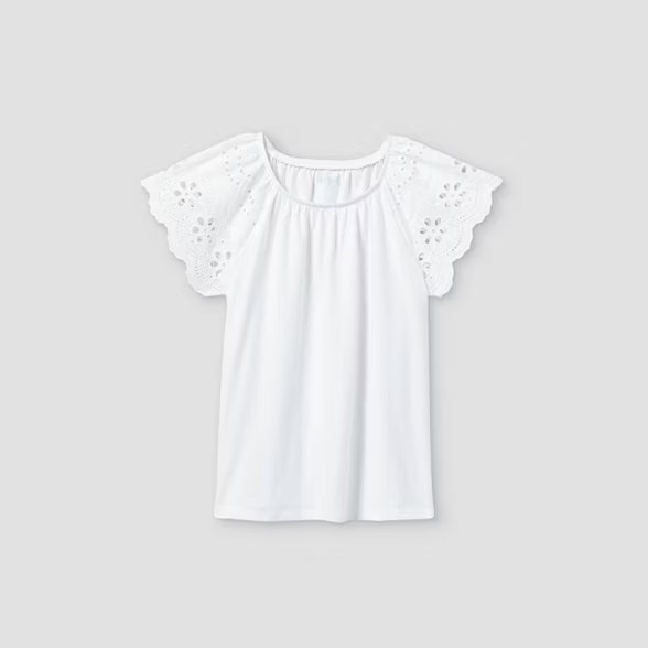 Girls' Eyelet Short Sleeve T-Shirt - Cat & Jack™ | Target