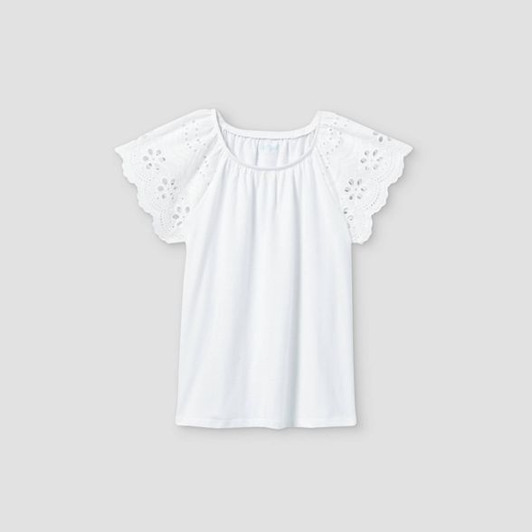 Girls' Eyelet Short Sleeve T-Shirt - Cat & Jack™ | Target