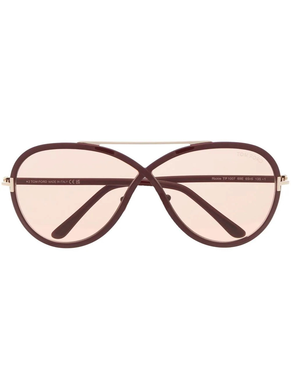 TOM FORD Eyewear round-frame oversize sunglasses - Red | Farfetch Global