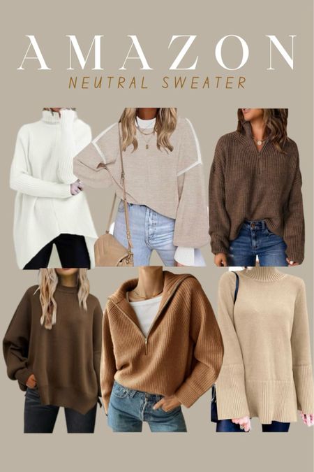 Neutral cozy oversized sweaters for  winter.



#LTKfindsunder50 #LTKstyletip #LTKSeasonal
