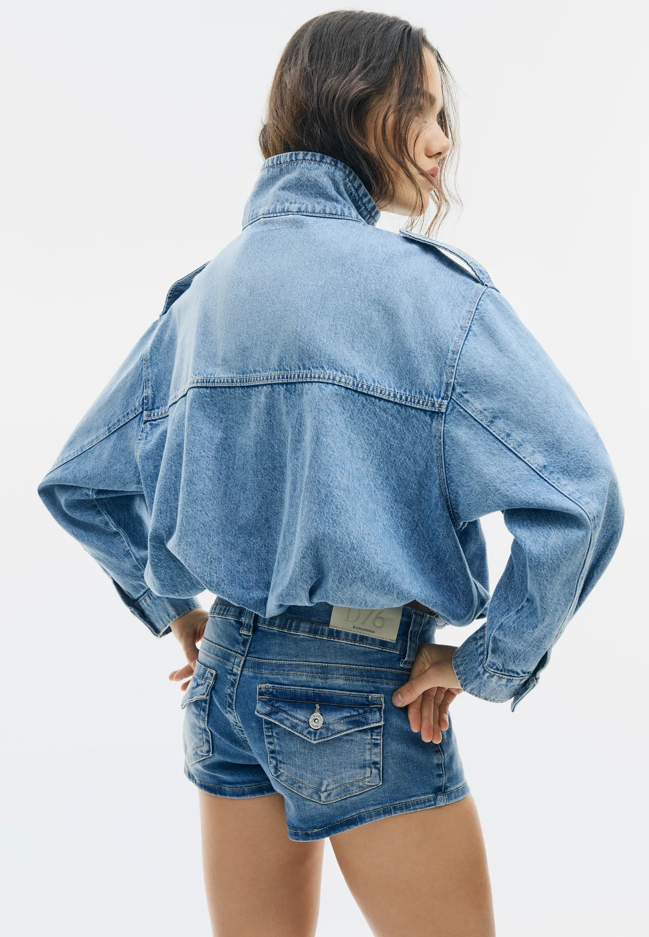 Balloon denim jacket - Women's fashion | Stradivarius United Kingdom | Stradivarius (UK)