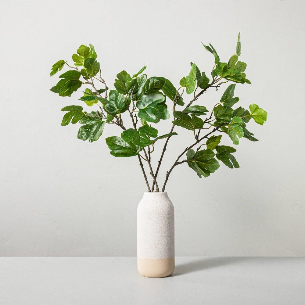32"" Faux Fig Leaf Branch Potted Arrangement - Hearth & Hand with Magnolia | Target