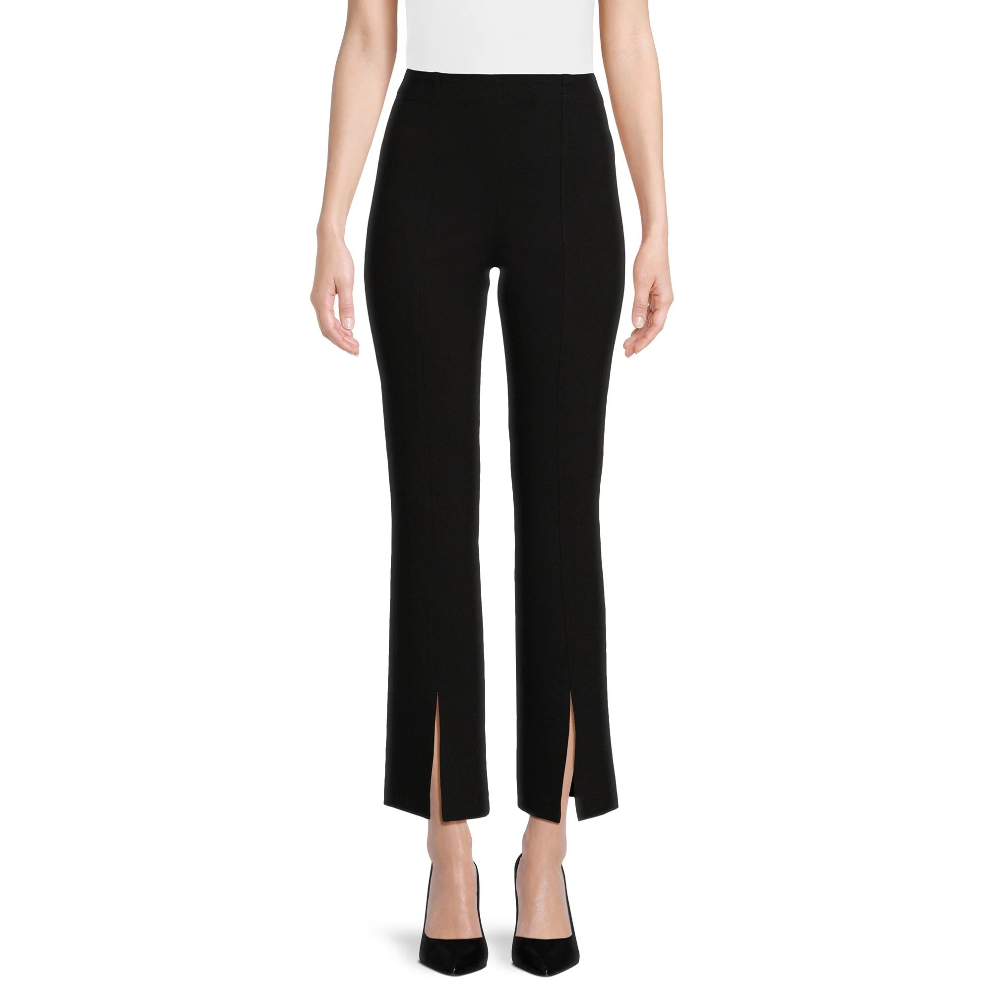 Time and Tru Women's Flare Ponte Pants 2-PACK BUNDLE, 30" Inseam for Regular, Sizes XS-XXL | Walmart (US)