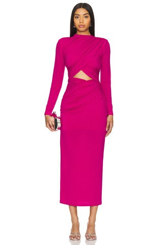 Emmeline Midi Dress in Raspberry | Revolve Clothing (Global)
