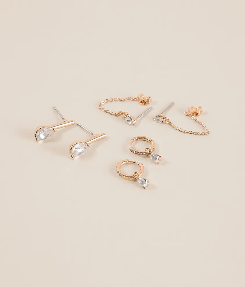 3 Pack Glitz Earring Set | Buckle