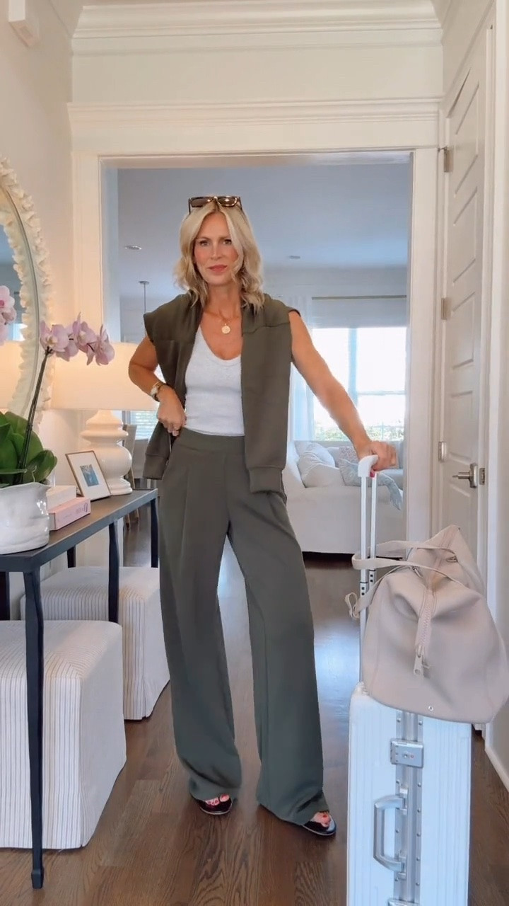 The perfect travel outfit! ✈️
I absolutely love this Spanx set. It’s so comfortable and easy to throw on while still looking put together. I’m wearing the V-Neck Long Sleeve Top with the Pleated Wide Leg Pants in the color Monstera, which I’ve been loving for fall. I linked a few other pieces in the same color so you can mix and match! @Spanx

#LTKootd #LTKSeasonal #LTKTall