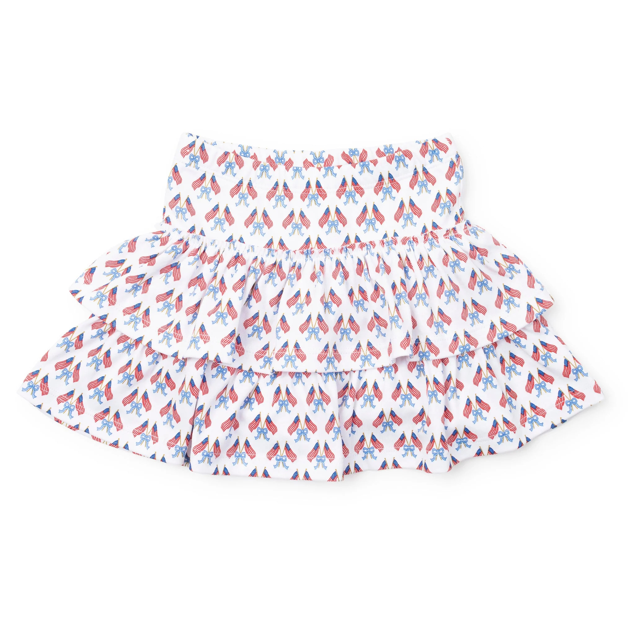 Maggie Girls' Tiered Skirt - Stars, Stripes and Bows | Lila and Hayes