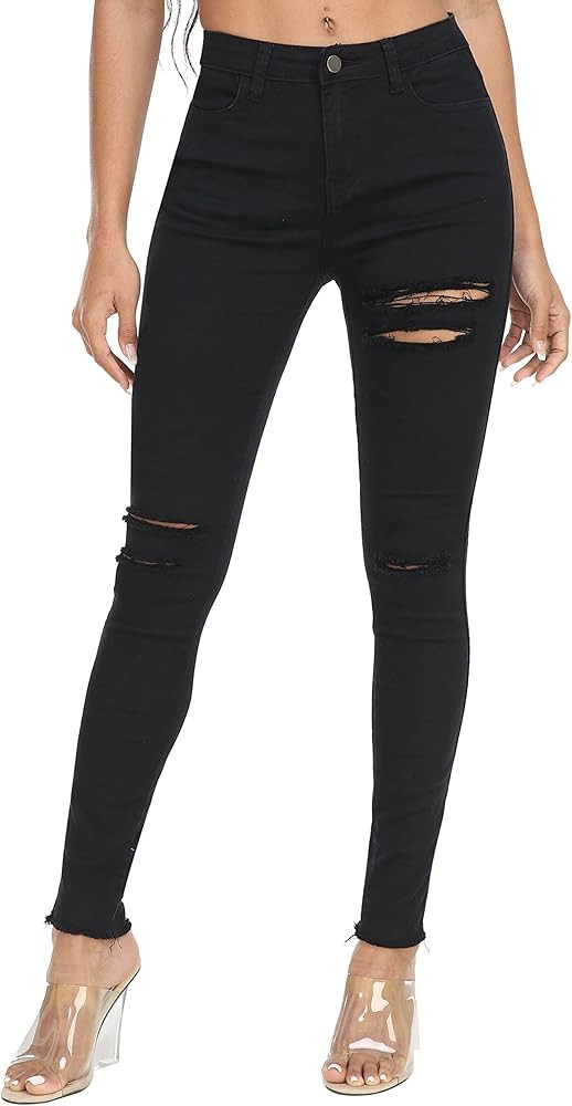 WAYRUNZ Womens Hyper Ultra Stretch Comfy Pants Colored Mid-Rise Skinny Jean Juniors Jegging | Amazon (US)