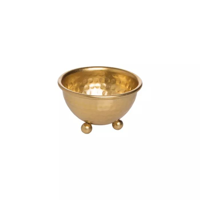 Gold Hammered Metal Decorative Jewelry Bowl - Foreside Home & Garden | Target