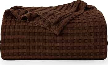 Utopia Bedding Cotton Waffle Blanket 300 GSM (Brown - 90x90 Inches) Soft Lightweight Breathable B... | Amazon (US)