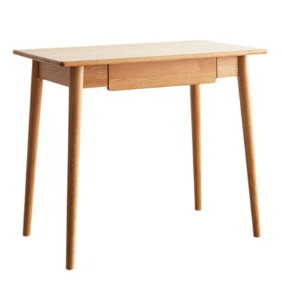 Solid Oak Study Desk - Natural Wood For Academic Excellence Dressing Beauty Routine | Wayfair North America