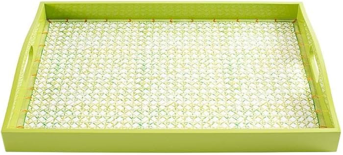 Caspari Trellis Lacquer Large Rectangle Tray in Green - 1 Each | Amazon (US)